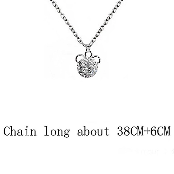 Sterling Silver Mickey Mouse Crystal Charm Necklace - Picture 7 of 7